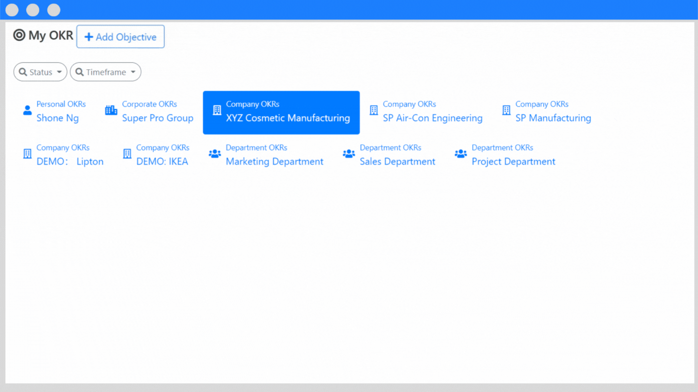 OKR Strategy Management in KPI Performance Management Software