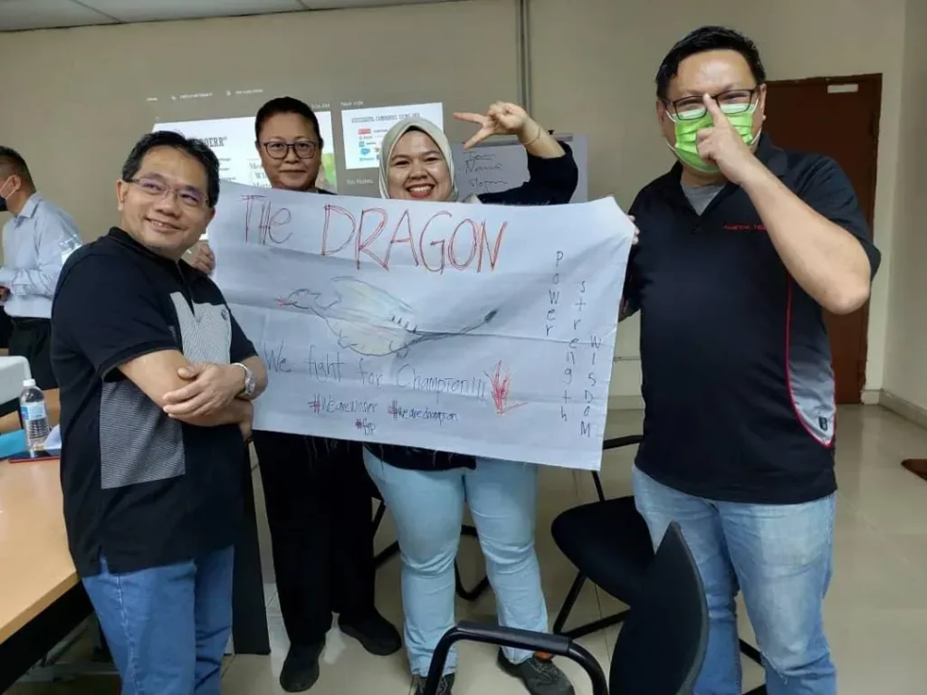 High-energy workshop demonstrating creative solutions developed with DoerHRM's strategic action planning tools.