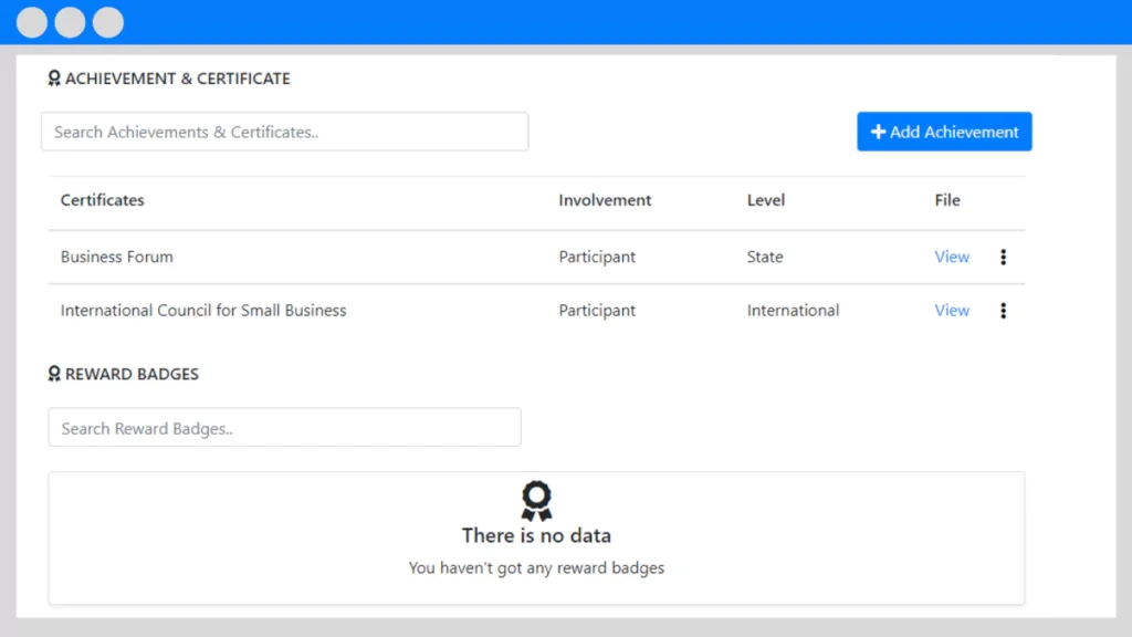 achievement and certificate